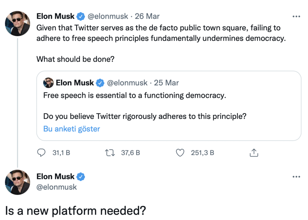 Elon Musk’tan Alternatif Twitter Önerisi 